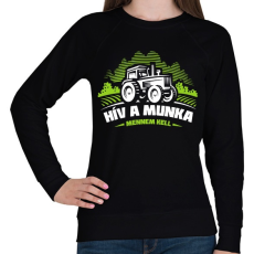 PRINTFASHION Hív a munka, mennem kell - Női pulóver - Fekete