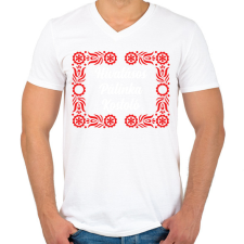 PRINTFASHION Hivatásos pálinka kostoló - Férfi V-nyakú póló - Fehér férfi póló