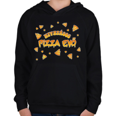 PRINTFASHION Hivatásos pizza evő - Gyerek kapucnis pulóver - Fekete