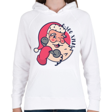 PRINTFASHION Hívd a Télapót - Női kapucnis pulóver - Fehér női pulóver, kardigán