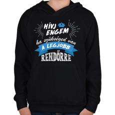 PRINTFASHION Hívj engem - Rendőr - Gyerek kapucnis pulóver - Fekete