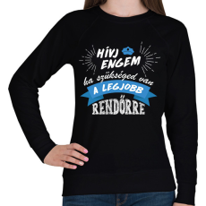 PRINTFASHION Hívj engem - Rendőr - Női pulóver - Fekete