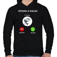 PRINTFASHION HÍVNAK A HALAK - Férfi kapucnis pulóver - Fekete