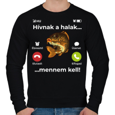 PRINTFASHION Hívnak a halak - Férfi pulóver - Fekete férfi pulóver, kardigán