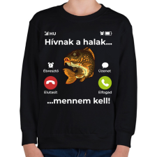 PRINTFASHION Hívnak a halak - Gyerek pulóver - Fekete gyerek pulóver, kardigán