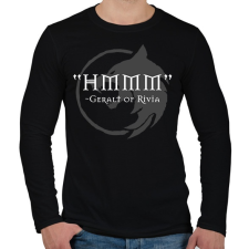 PRINTFASHION HMM - Geralt - Férfi hosszú ujjú póló - Fekete férfi póló
