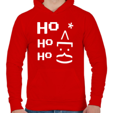 PRINTFASHION Ho ho ho Mikulás - Férfi kapucnis pulóver - Piros férfi pulóver, kardigán