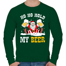 PRINTFASHION Ho Ho Hold my Beer - Férfi pulóver - Sötétzöld férfi pulóver, kardigán