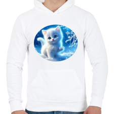 PRINTFASHION Hócica - Férfi kapucnis pulóver - Fehér férfi pulóver, kardigán