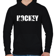 PRINTFASHION Hockey - Férfi kapucnis pulóver - Fekete