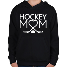 PRINTFASHION Hockey Mom - Gyerek kapucnis pulóver - Fekete gyerek pulóver, kardigán