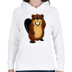 PRINTFASHION Hód - Női kapucnis pulóver - Fehér