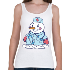 PRINTFASHION Hóember ápoló - Női atléta - Fehér női trikó