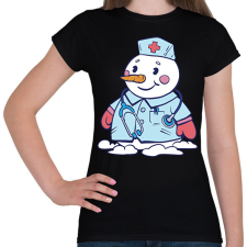 PRINTFASHION Hóember ápoló - Női póló - Fekete női póló