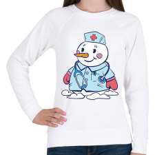 PRINTFASHION Hóember ápoló - Női pulóver - Fehér női pulóver, kardigán