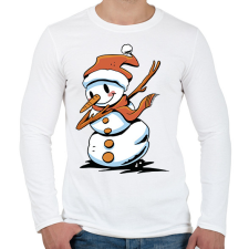 PRINTFASHION Hóember dab - Férfi hosszú ujjú póló - Fehér férfi póló