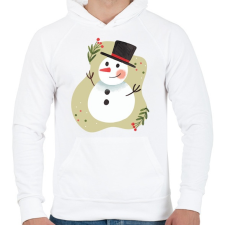 PRINTFASHION Hóember - Férfi kapucnis pulóver - Fehér férfi pulóver, kardigán