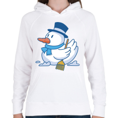 PRINTFASHION Hóember kacsa - Női kapucnis pulóver - Fehér