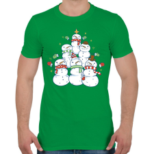 PRINTFASHION Hóember karácsonyfa - Férfi póló - Zöld férfi póló