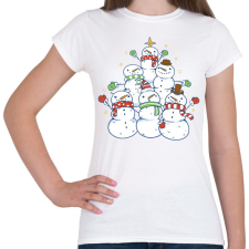 PRINTFASHION Hóember karácsonyfa - Női póló - Fehér női póló
