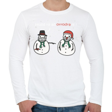 PRINTFASHION Hóemberek maszkban - Férfi hosszú ujjú póló - Fehér férfi póló