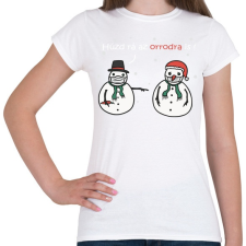 PRINTFASHION Hóemberek maszkban - Női póló - Fehér női póló