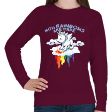 PRINTFASHION Hogyan készül a szivárvány - Női pulóver - Bordó női pulóver, kardigán