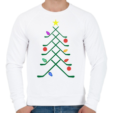 PRINTFASHION Hoki karácsonyfa - Férfi pulóver - Fehér férfi pulóver, kardigán