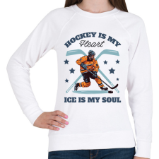 PRINTFASHION Hokista szív - Női pulóver - Fehér női pulóver, kardigán