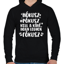 PRINTFASHION Hókusz Pókusz - Férfi kapucnis pulóver - Fekete férfi pulóver, kardigán