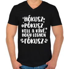 PRINTFASHION Hókusz Pókusz - Férfi V-nyakú póló - Fekete férfi póló