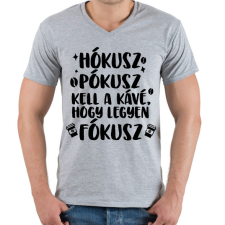 PRINTFASHION Hókusz Pókusz - Férfi V-nyakú póló - Sport szürke férfi póló