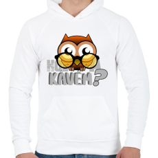 PRINTFASHION hol a kávém owl 1 - Férfi kapucnis pulóver - Fehér
