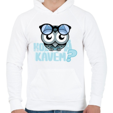 PRINTFASHION hol a kávémowl - Férfi kapucnis pulóver - Fehér női pulóver, kardigán