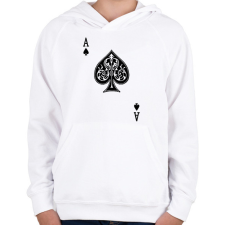 PRINTFASHION Hol az ász?! - Gyerek kapucnis pulóver - Fehér gyerek pulóver, kardigán