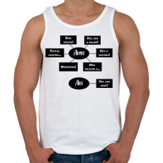 PRINTFASHION Hol van anya? - Fekete - Férfi atléta - Fehér