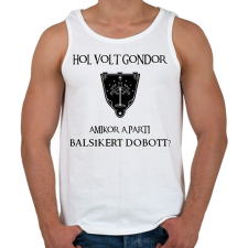 PRINTFASHION Hol volt Gondor? (balsiker) - Férfi atléta - Fehér atléta, trikó
