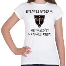 PRINTFASHION Hol volt Gondor? (karácsonyfa) - Női póló - Fehér