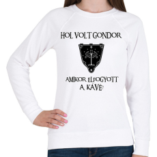 PRINTFASHION Hol volt Gondor? (kávé) - Női pulóver - Fehér