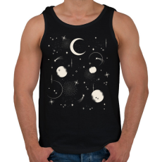 PRINTFASHION Hold és csillagok - Férfi atléta - Fekete