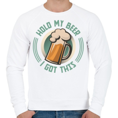 PRINTFASHION Hold my beer - Férfi pulóver - Fehér