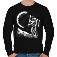 PRINTFASHION Holdbányász űrhajós - Férfi pulóver - Fekete férfi pulóver, kardigán