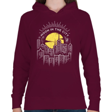 PRINTFASHION Holdfény  - Női kapucnis pulóver - Bordó