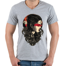 PRINTFASHION Holdkirálynő - Férfi V-nyakú póló - Sport szürke férfi póló