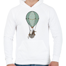 PRINTFASHION Hőlégballon - Férfi kapucnis pulóver - Fehér