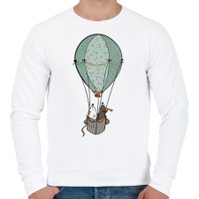 PRINTFASHION Hőlégballon - Férfi pulóver - Fehér férfi pulóver, kardigán