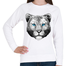 PRINTFASHION Hóleopárd - Női pulóver - Fehér női pulóver, kardigán