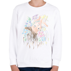 PRINTFASHION Hölgy virágokkal - Gyerek pulóver - Fehér