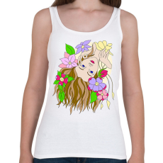 PRINTFASHION Hölgy virágokkal - Női atléta - Fehér