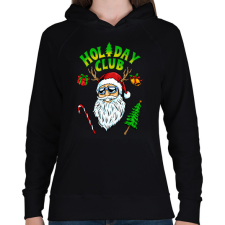 PRINTFASHION HOLIDAY CLUB - Női kapucnis pulóver - Fekete női pulóver, kardigán